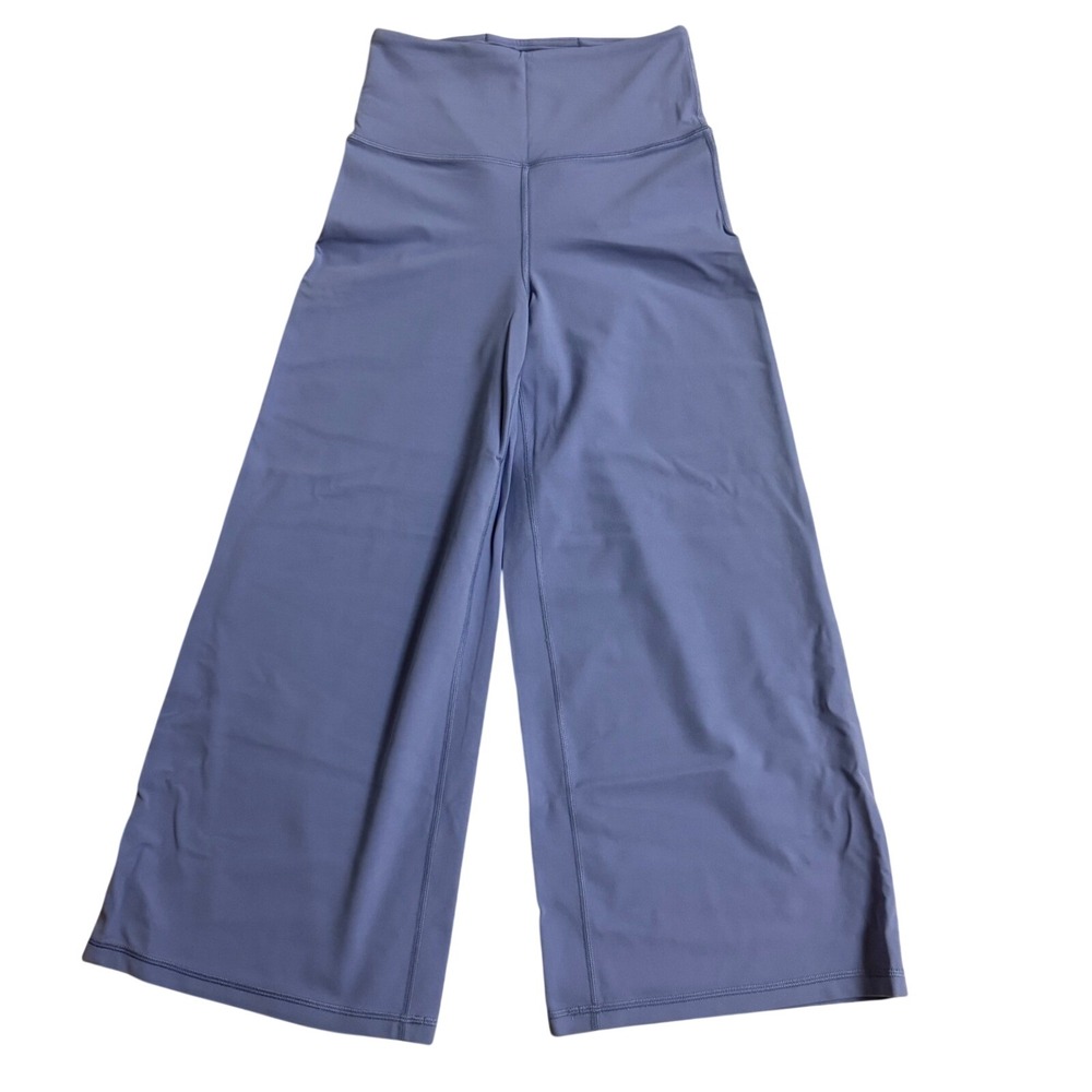Athleta Elation Wide Crop Leggings Periwinkle Blue High Rise Yoga Athleisure - Picture 9 of 11